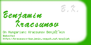 benjamin kracsunov business card